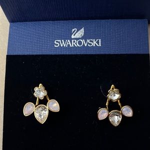 Swarovski Crystal earring studs with jackets. Can be worn two ways.